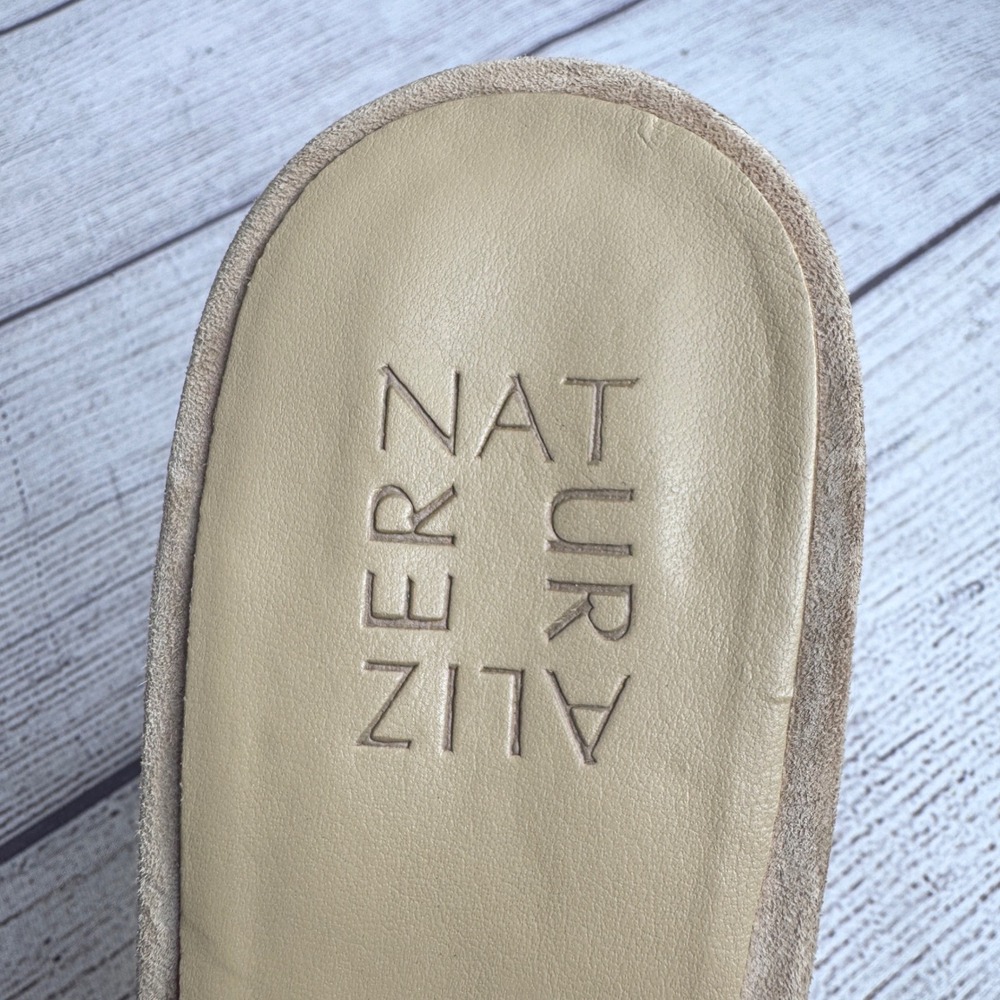 Naturalizer Raquel Tan Suede Peep Toe Slingback Block Heel Sandals Womens 8.5M‎ - Picture 4 of 6